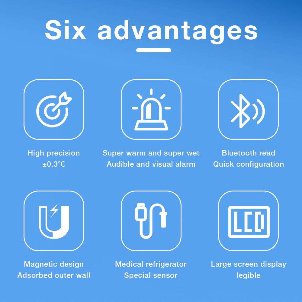Bluetooth GSP-6Pro 100000 Регистратор данных температуры Регистратор влажности Точечный регистратор температуры для холодильной цепи