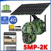 2K 5MP дикая природа солнечная камера наружная 4G SIM/WiFi безопасность охота животное камуфляж ночное видение PIR отслеживание движения PTZ IP камера