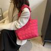 Пухлая женская сумка через плечо Однотонная стеганая сумка-шоппер Модные повседневные сумки-тоут для путешествий