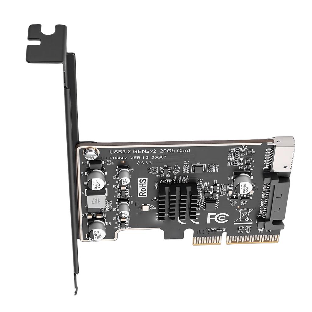 PCI Express Expansion Card TYPE E Front Type C 20Gbps PCIe To USB 3 Serial ATA 15 PIN Expansion Card Compatible with PCIE X4 X8 X16