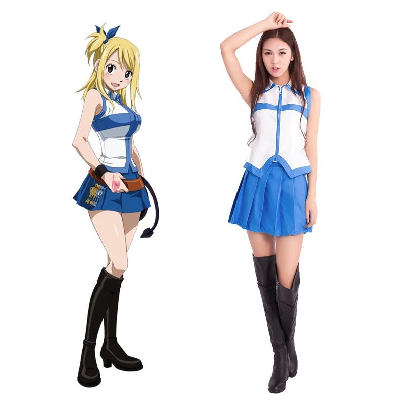 Изысканный косплей-костюм Люси Хартфилии из Fairy Tail, униформа, комплект для вечеринок