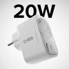 Sbs 20w wall charger with socket usb-a usb-c white