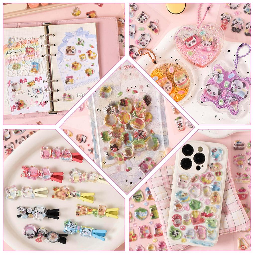 Набор из 4 3D Декоративных Наклеек с Блестками и Сияющим Кроликом Милые и Клейкие для Чехла Телефона DIY и Домашнего Бюджета Идеальный Подарок Дизайны. Телефоны,