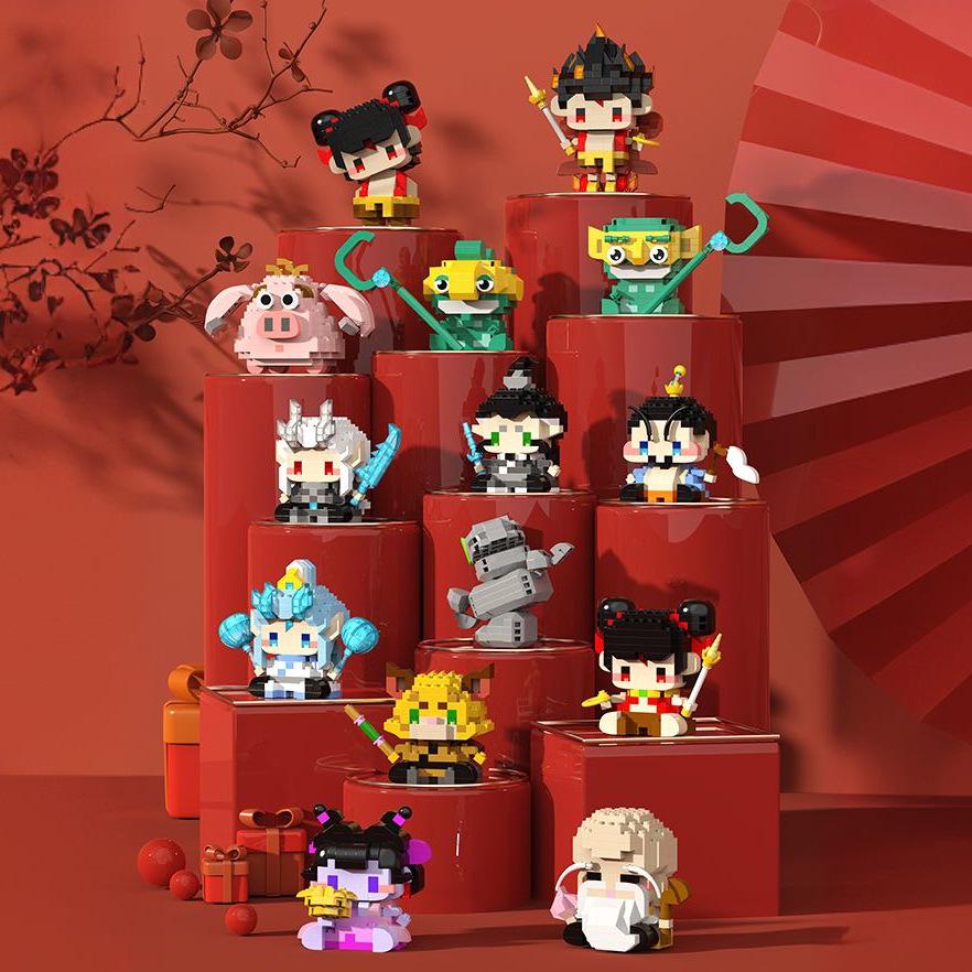 Trendy Anime Figurine Building Blocks Blind Box Toy - Compatible with LEGO, Ideal Gift for Elementary Students