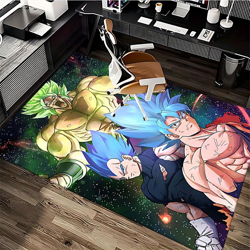 1pc Dragon Ball Super Saiyan Broly Vegeta Goku Chair Mat - Anime Cartoon Design Office Desk Pad, Non-Slip Carpet for Home Decor, Suitable for All Seas
