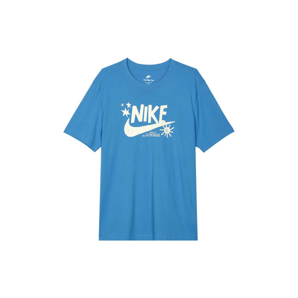 Nike T Shirts Men's Blue Crew Neck Moderate Straight Fit DR7808-435