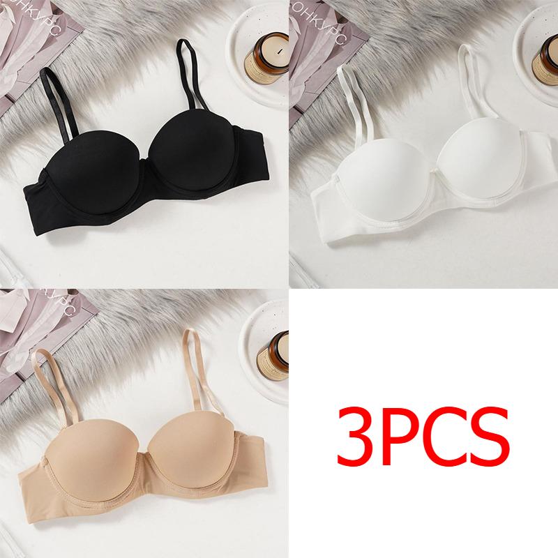 1/3 шт. Женский бесшовный бюстгальтер Беспроводной бюстгальтер пуш-ап Бюстгальтеры 1/2 чашки Мягкий Удобный Невидимый Простой Сексуальный Бюстгальтеры