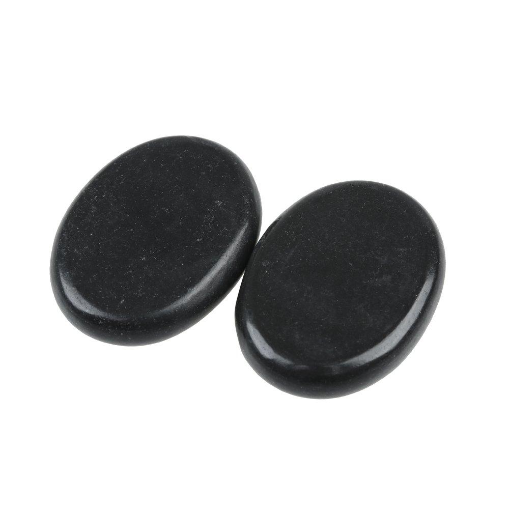 Windfulogo 6 шт. Набор горячих массажных камней Натуральная лава Базальт спа массажные горячие согревающие камни Черный x in 2.36 3.14 (6x8cm)