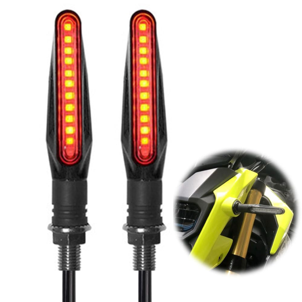 Светодиодный указатель поворота YIXINLYMY для мотоцикла, набор из 2 штук 12 В, высокая яркость, водонепроницаемый IP67, универсальный красный с сопротивлением