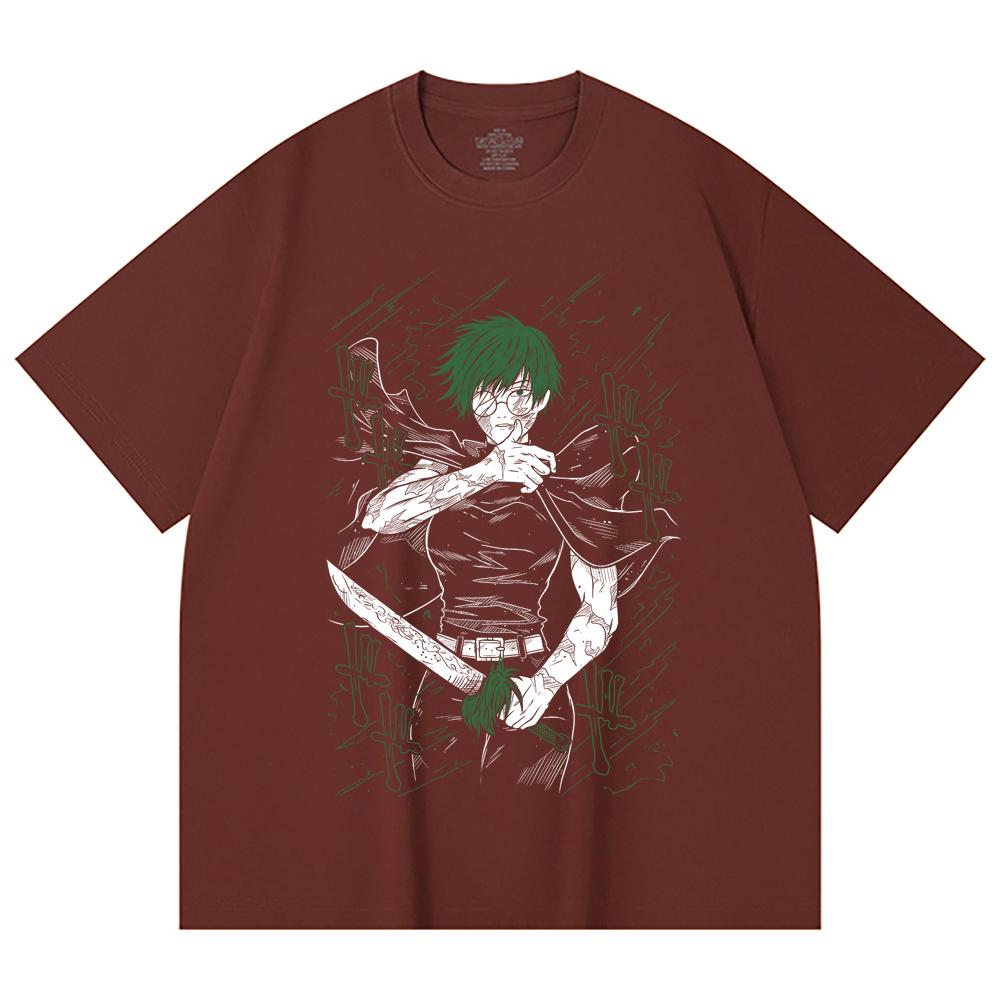 230 Gsm 100% Cotton Jujutsu Kaisen V10 Maki Print Unisex Heavy Cotton T Shirt