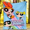 Customizable Powerpuff Throw Blanket – Personalized Name, All-Season Cozy Snug Blanket, Machine Washable, Personalized Blanket
