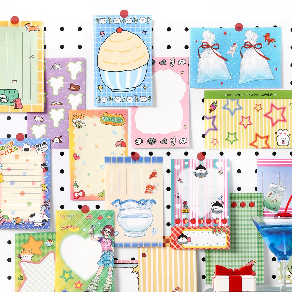 100sheets Rainbow Era Series Kawaii Korean Ins Tearable Message Sticker Handmade Scrapbooking DIY Material Paper