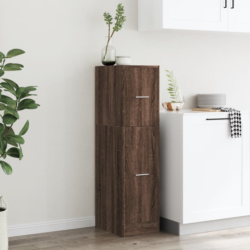 Apothecary Cabinet Brown Oak Effect 30x41x118 cm Engineered Wood