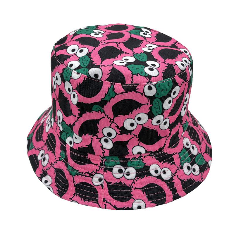 Cartoon basin hat INS sunscreen sun hat fashion Korean version cute versatile student basin hat women's sesame street bucket hat