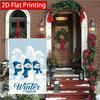 2D Flat, 2D Flat - 1pc Three Cartoonish Snowmen with Blue Hats (4) 2D Flat Printing, Double-Sided Garden Flag, Family Courtyard Lawn Decoration, Outdo