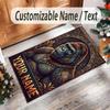 Portrait Man Theme Crystal Velvet Rug Personalized Custom Name Text Soft Floor Mat Home Decor