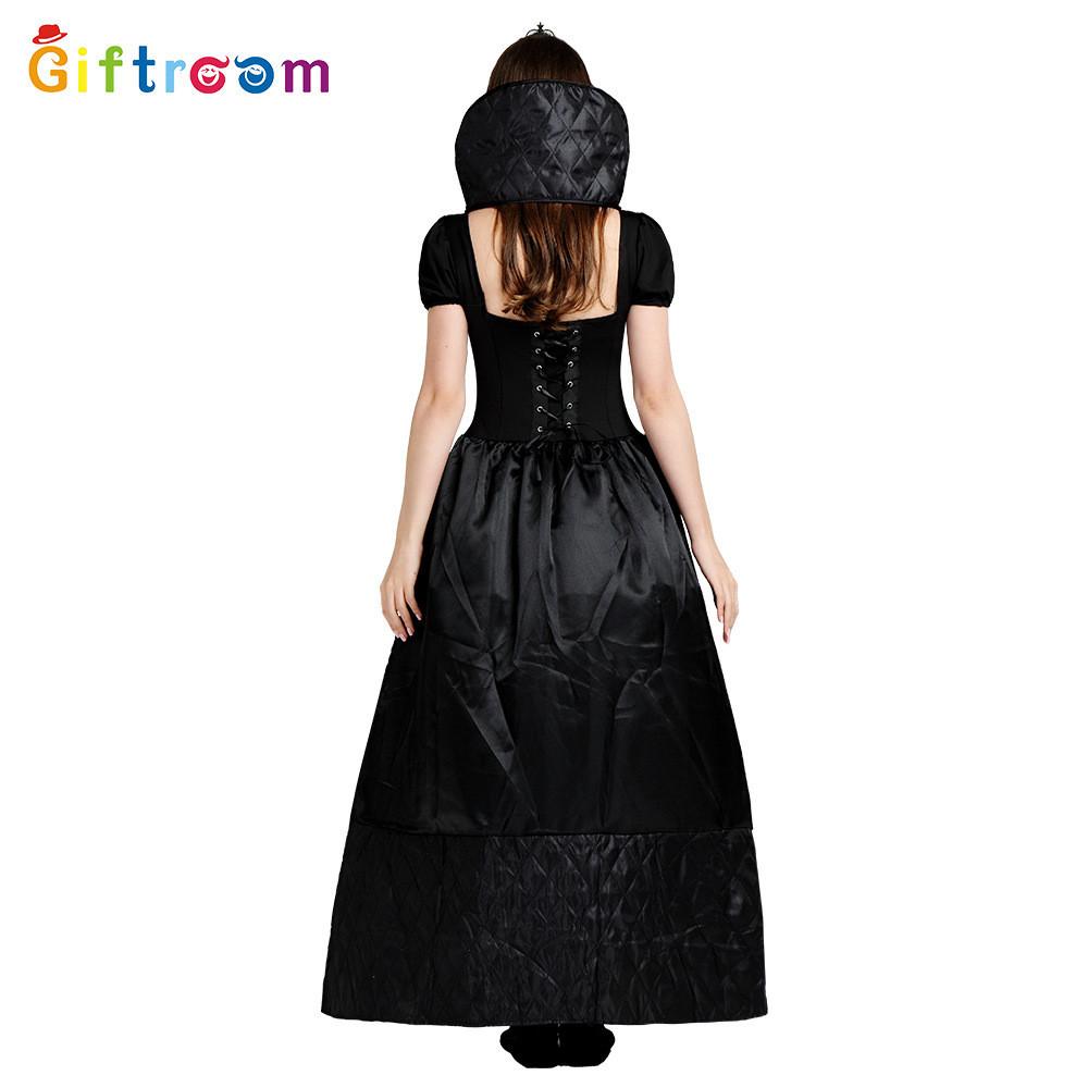 Элегантное черное платье королевы-ведьмы для женщин, идеально подходящее для косплея и сценических выступлений