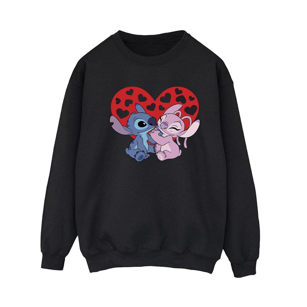 Disney Womens/Ladies Lilo & Stitch Hearts Sweatshirt