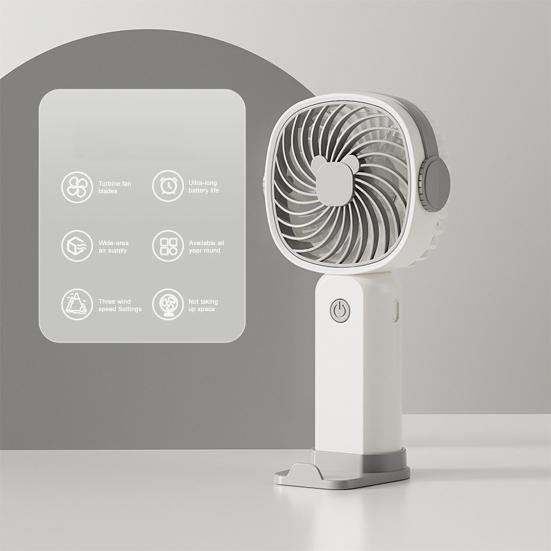 Handheld Fan with 3 Adjustable Speeds Strong Airflow Low Noise Compact Design Portable Table Fan Personal Air Cooler