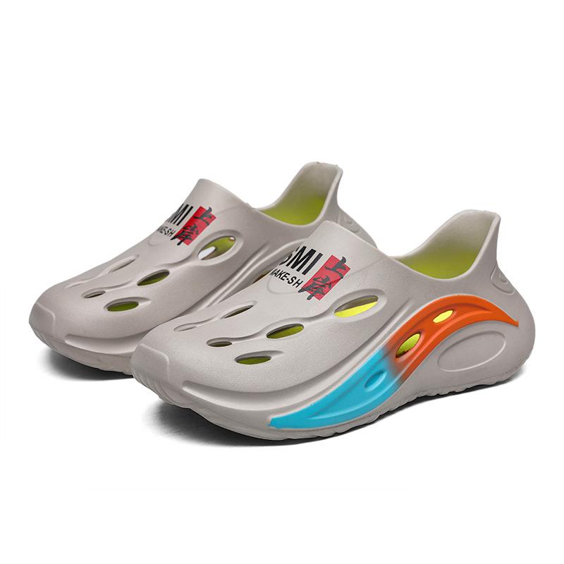 Премиальные дырчатые туфли мужские летние спортивные шлепанцы летние новые нескользящие пляжные сандалии для вождения шлепанцы