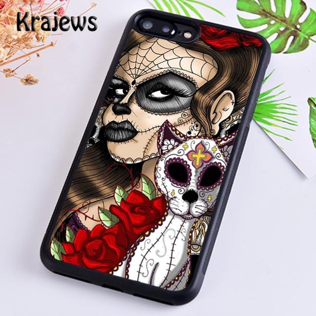 Чехол для телефона Krajews Candy Skull Sugar Day Of The Dead для iPhone 14 5s 6s 7 8 plus X XR XS 11 12 13 pro max Samsung S21 S22 ultra