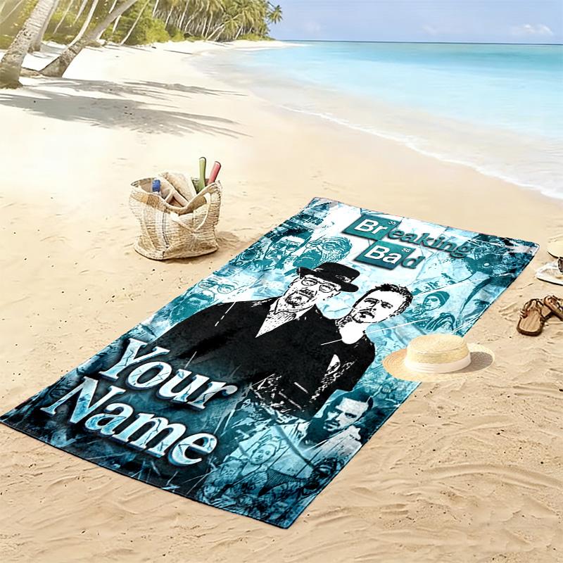 Name Custom Breaking Bad Print Beach Towel, Large Soft Quick Dry Towel for Beach Camping Swimming