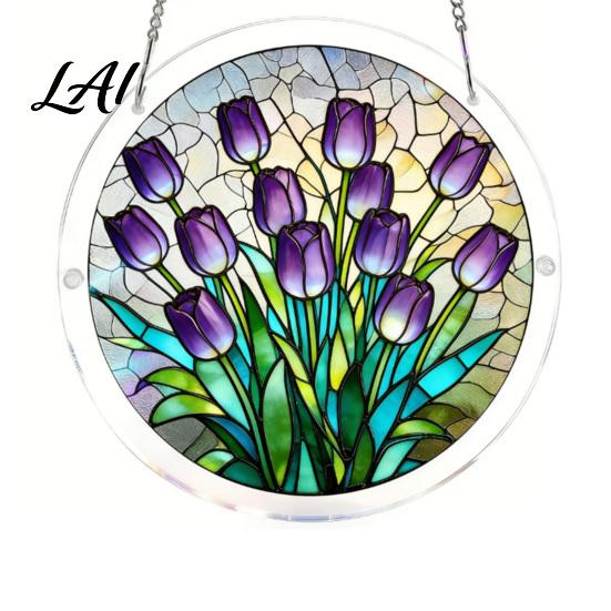Vibrant Shadow Art Jigsaw Puzzle Suncatcher DIY Puzzles Acrylic Sun Catcher Stained Glass Window UV Printed Hanging Ornament for Home Garden Decor