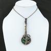 Ограненный Замбийский Изумруд Кулон Медная Проволока Обернутый Драгоценный Камень Кулон Изумрудные Ювелирные Изделия Гитары Подвеска Ручной Работы Подарок Для Женщин Дизайнерские Ювелирные Изделия