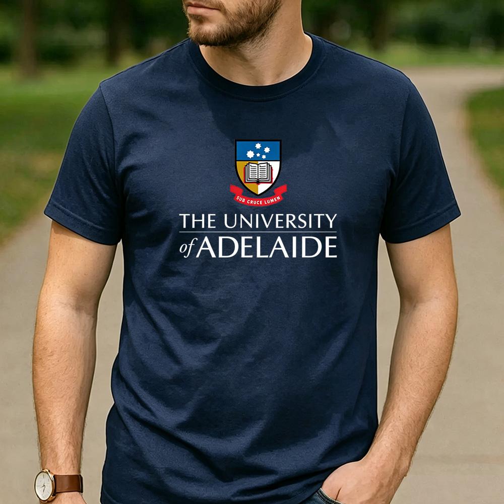 Vintage Retro The University of Adelaide Logo Cotton Graphic T Shirt Unisex Short Sleeve Alumni Graduate Holiday Tee