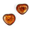 [J5625] - Amber 'Love' Silver Earrings