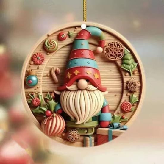 Рождественский кулон в виде зеркала заднего вида, подвесное украшение со шнурком, легко подвешивается, устойчив к выцветанию, подвеска в виде собаки, украшение на рождественскую елку