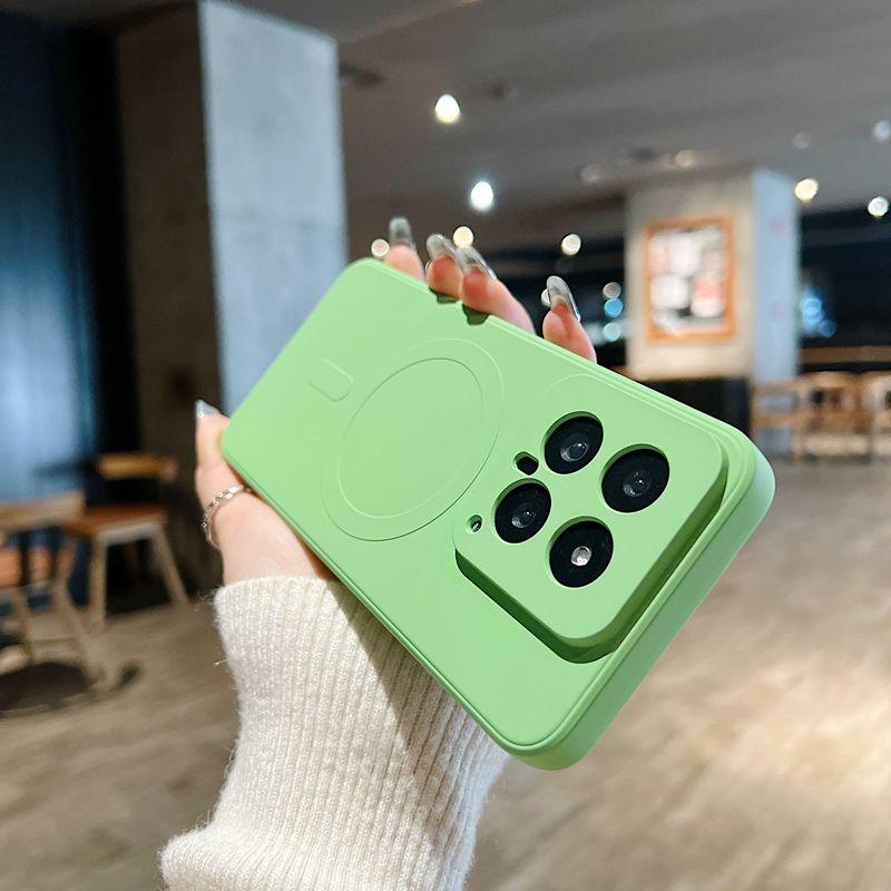 Простой однотонный матовый чехол с магнитной фиксацией Magsafe подходит для мобильного телефона Xiaomi Mi 14, всесторонний 15pro, противоударный, для Xiaomi 13pro