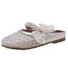 Flat-bottomed Bag Head Half Slippers Women's Summer Wear 2025 New One-pedal Fairy Wind Mesh Single Shoes Cool Slippers