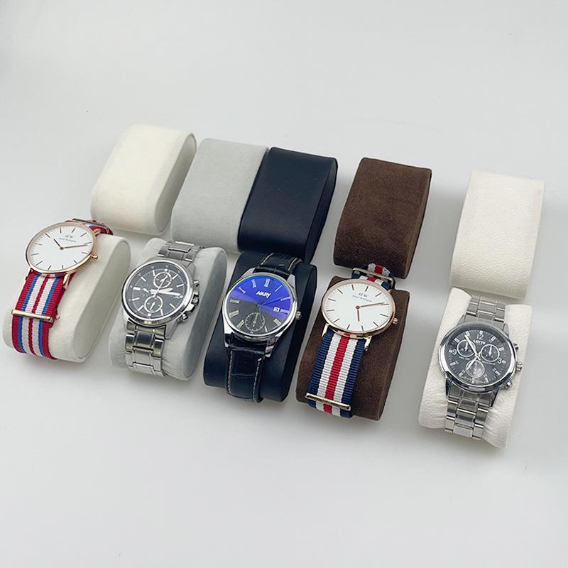 Универсальная бархатная кожаная коробка для часов и держатель-подушка для механических наручных часов