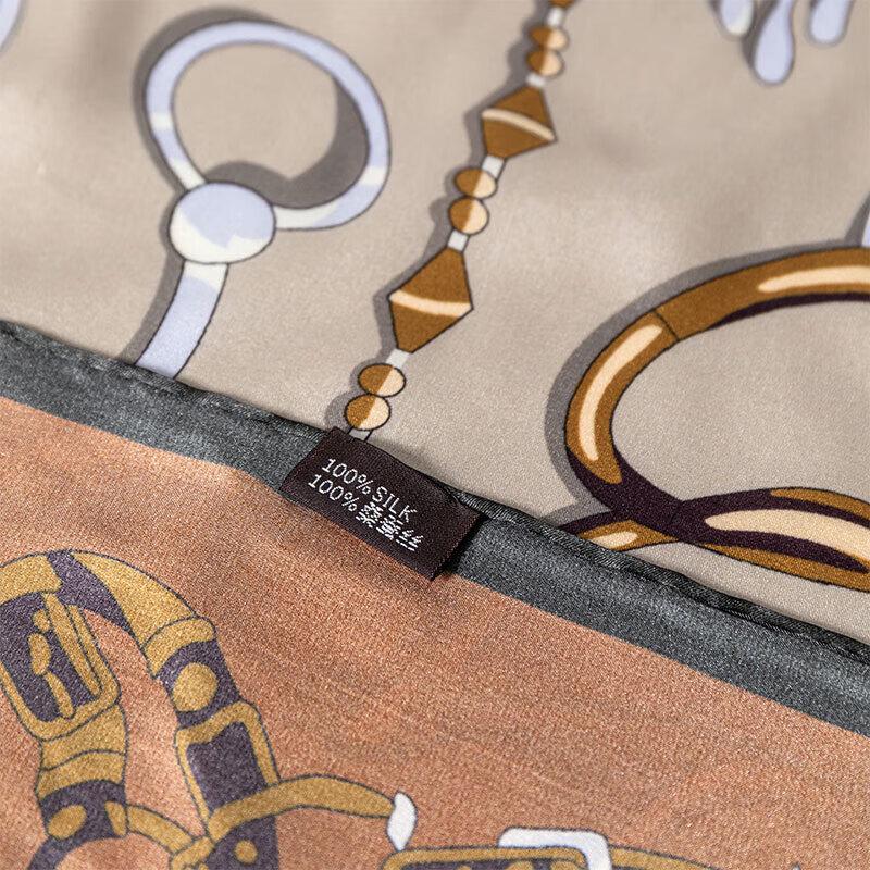 Hengyuanxiang HYXSJ1005 Patterned Mulberry Silk Square Scarf