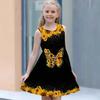 Girls Round Neck Sleeveless Vest Dress Dress Dresses Lovely Splicing Collision Colour Princess Dress 3D Digital Printing