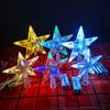 Christmas LED Transparent Five-pointed Star Tree Toppers Merry Christmas Tree Decorations for Home Xmas Ornaments Navidad Props
