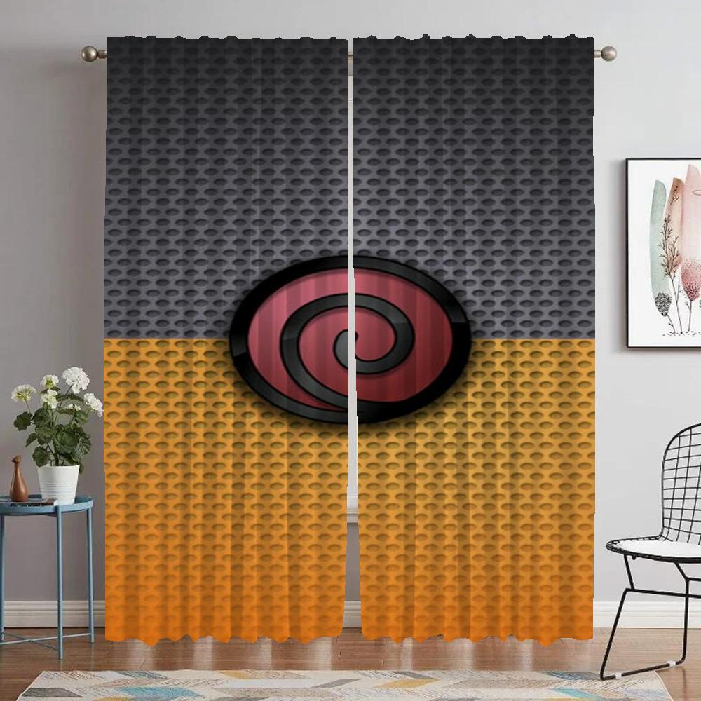 Narutos Home Interior Curtains for Camera Modern Living Room Curtains 2 Pieces Halloween Decoration Blackout Curtain Shades