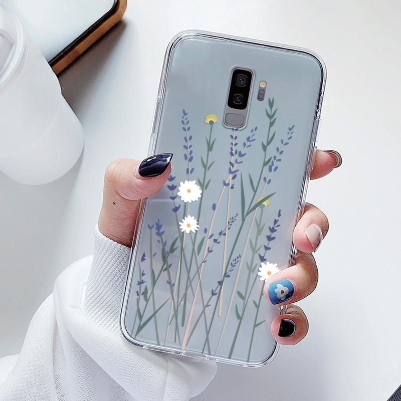 Чехол для телефона Samsung Galaxy S9 S 9 Plus Мультяшная задняя крышка Прозрачный мягкий силикон Цветок Funda Для Samsung s9 S9+ Милый Capa