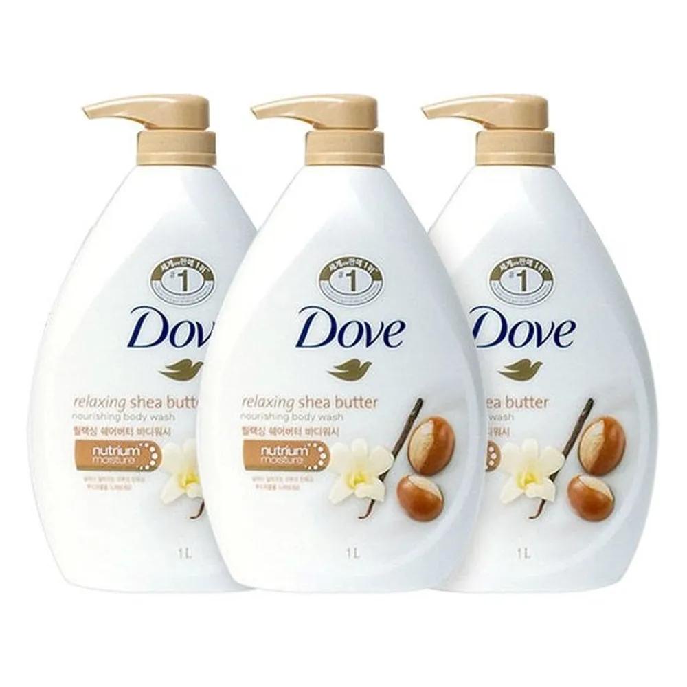 DOVE Relaxing Shea Butter Body Wash 1L 3-Pack