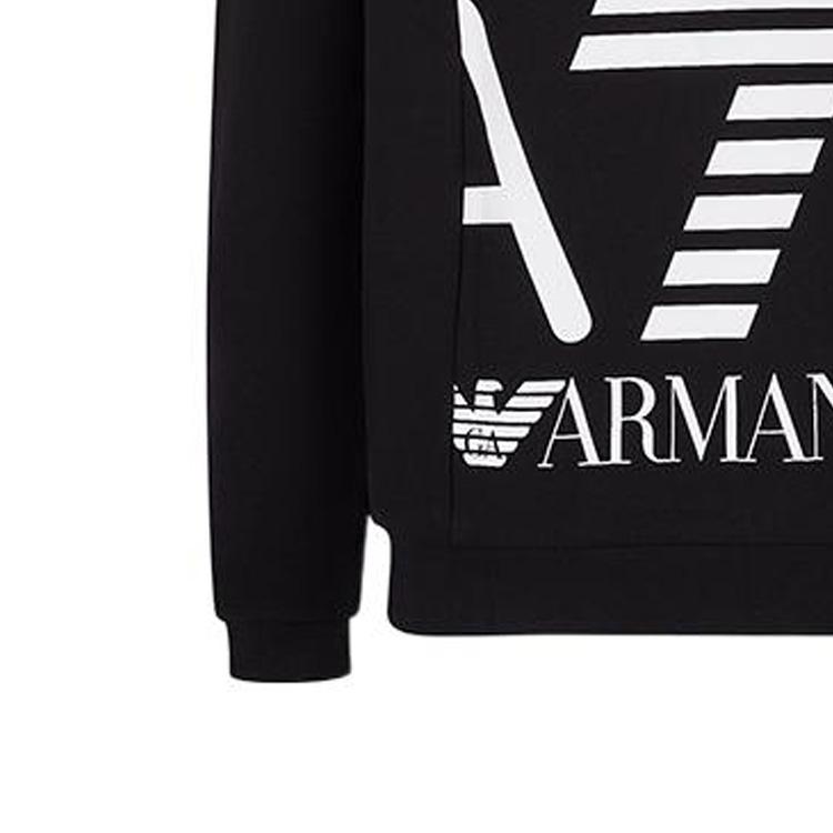 Emporio Armani Мужская повседневная толстовка с капюшоном и принтом букв и цифр SS22, длинный рукав, черная 6LPM57PJHDZ-1200