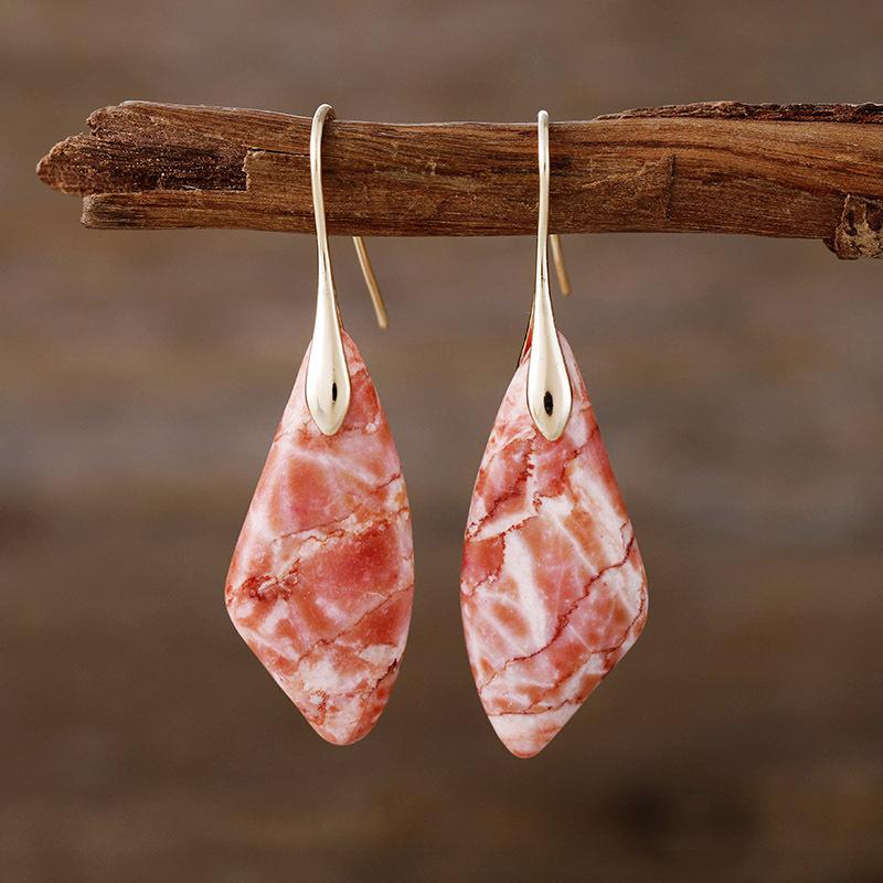 BLINGBAY Women's Pendant Earrings Bohemian Ethnic Vintage Natural Stone Earrings Modern Birthday Party Jewelry Gift