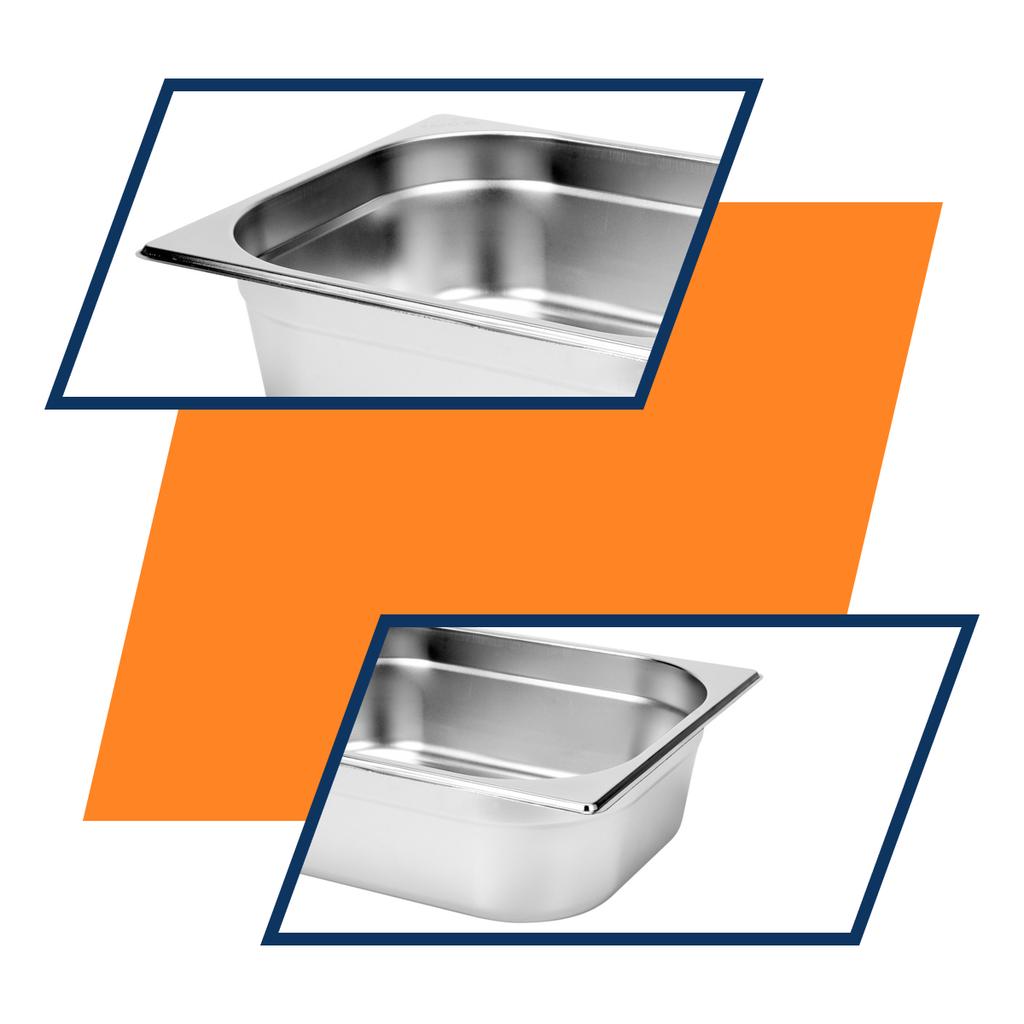 Pojemnik gastronomiczny 7L - GN1/2, H100MM -  stal nierdzewna - YG-00263