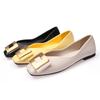 Fashion Spring Autumn New Luxury Women's Shoes Shallow Mouth Soft Bottom Comfortable Square Head Square Buckle Fashion Casual Flat Shoes