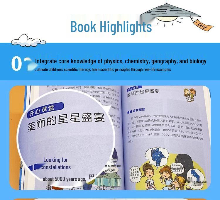 Набор тетрадей для средней школы по 4 предметам: Физика, Химия, Биология и География (4 тома)