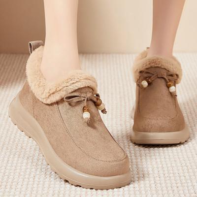 Хлопковая обувь, Женские флисовые утепленные ботинки, Ботинки женские с бантом, Морозостойкие и теплые, Зимние ботинки, Модные и универсальные ботильоны