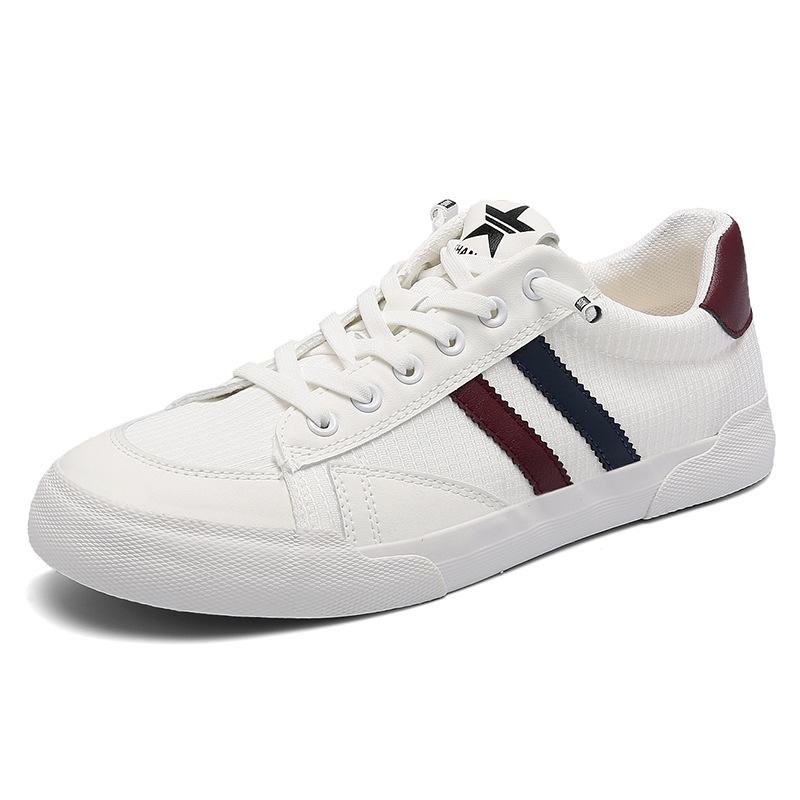 25103 Men'S Shoes Fashion Trendy Shoes Low-Top Flat-Bottom Color Matching Board Shoes Lace-Up Breathable Casual Canvas Shoes