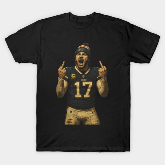 Asian Size Cotton Unisex Tshirt Print T-shirt Josh Allen Flipping The Bird Hd Classic T-shirt No-Cut Print Regular Fit