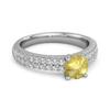 Lemon Quartz Double Pave Band Ring - 925 Sterling Silver