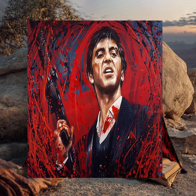 1PC Scarface: Urban Art Flannel Blanket Gift, Suitable for Both Men And Women, Soft Ideal for Beds And Sofa, Birthday Or Christmas Gift